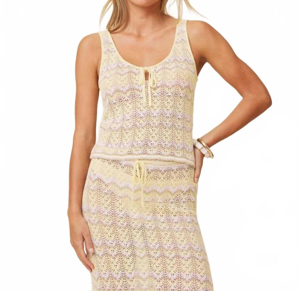 NEW SPLENDID eleni sweater tank top in lemon drop multi
